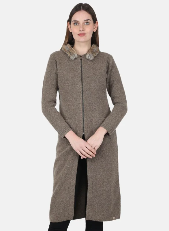 women's tops for creating capsule wardrobesWomen Brown Self Design Pullover