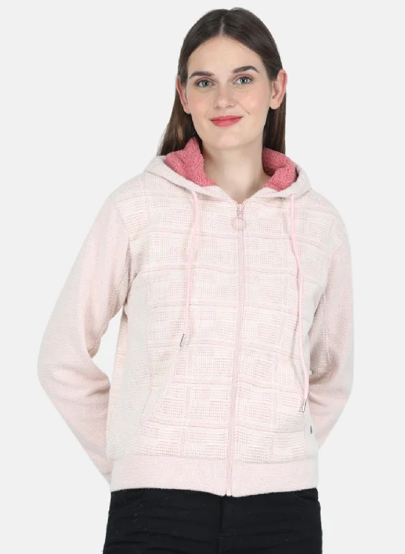 striped women's topsWomen Pink Check Sweatshirt