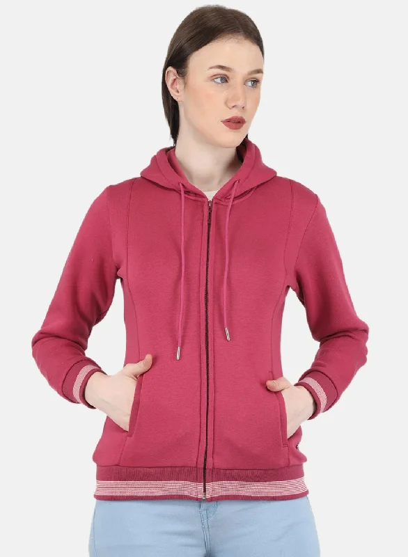 women's stylish topsWomen Pink Solid Sweatshirt