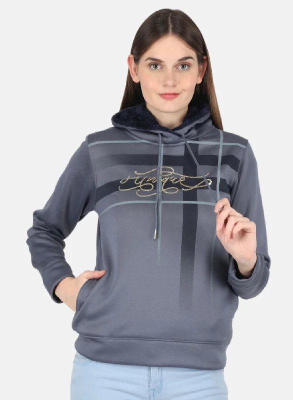 women's tops for maximalist fashion loversWomen Grey Printed Sweatshirt