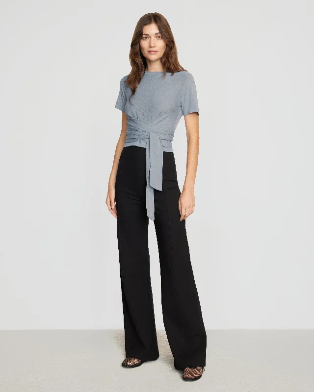 Jude Cropped Tie-Front Top