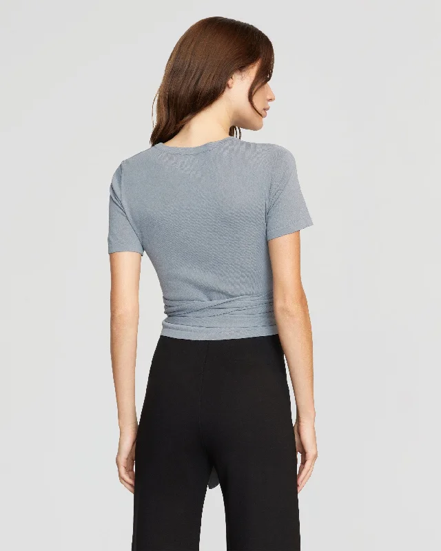 Jude Cropped Tie-Front Top