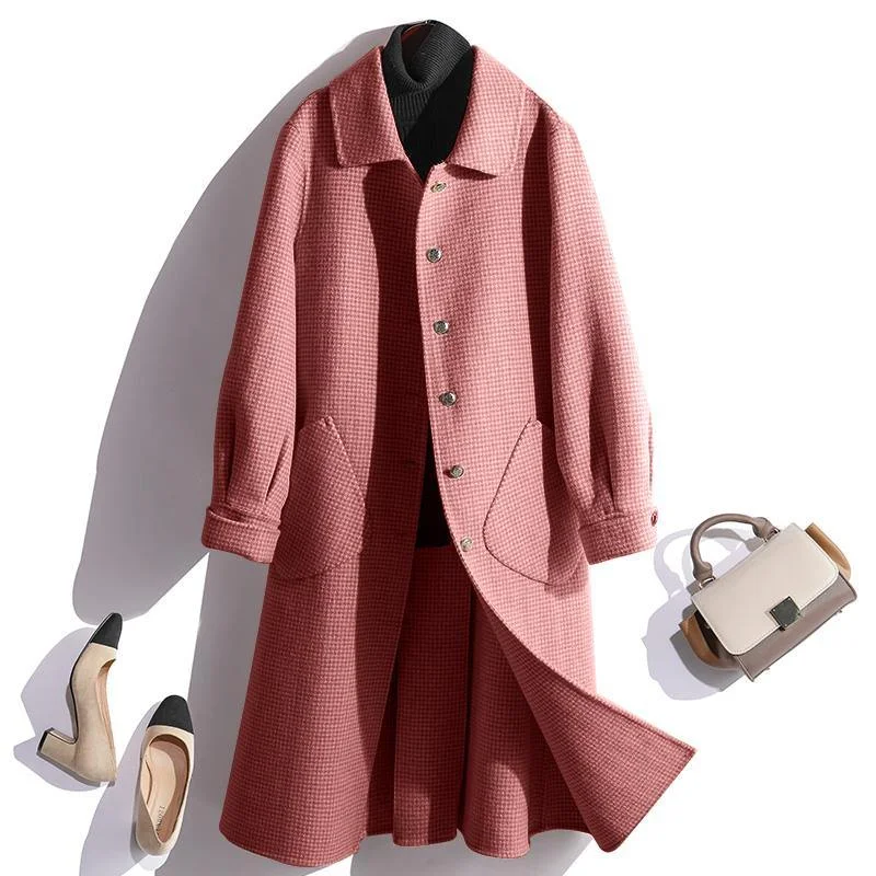 Fashion beige  wool coat for woman oversized winter coat fall jackets Peter pan Collar