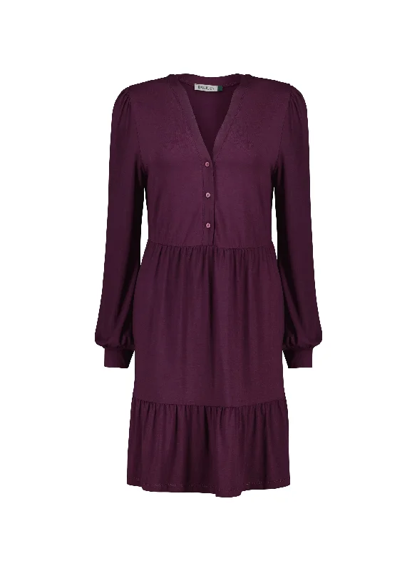 Ramona LENZING™ ECOVERO™ Jersey Tiered Dress | Dark Cherry