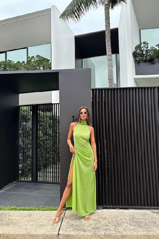 women's pastel dressesLumiere Turtleneck Dress Lime